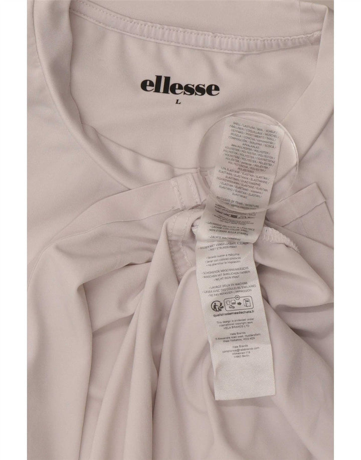 Ellesse Mens T-Shirt Top Large White Polyester