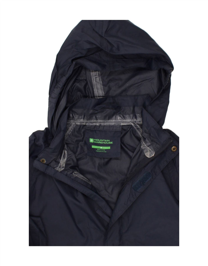 MOUNTAIN WAREHOUSE Boys Hooded Rain Jacket 12-13 Years Navy Blue Nylon | Vintage Mountain Warehouse | Thrift | Second-Hand Mountain Warehouse | Used Clothing | Messina Hembry 