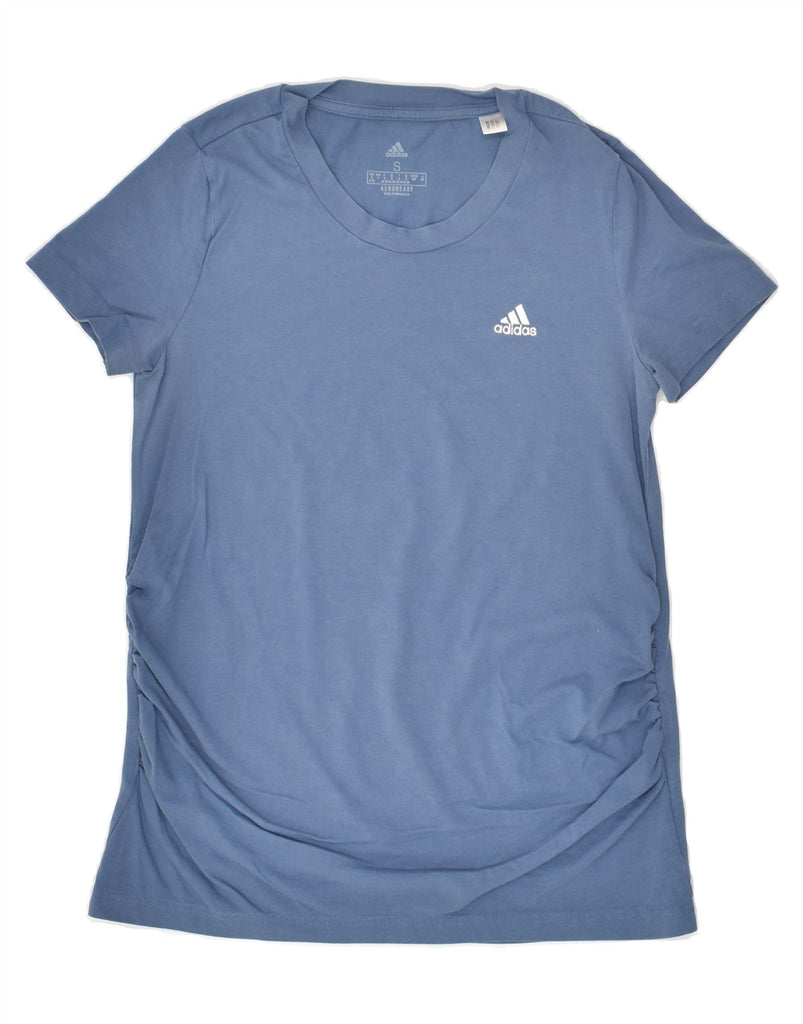 ADIDAS Womens Aeroready T-Shirt Top UK 8/10 Small Blue Cotton | Vintage Adidas | Thrift | Second-Hand Adidas | Used Clothing | Messina Hembry 