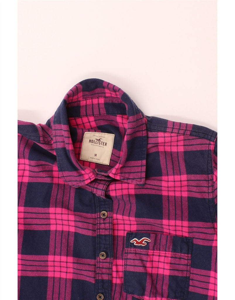 HOLLISTER Womens Flannel Shirt UK 12 Medium Pink Check Cotton Vintage Hollister and Second-Hand Hollister from Messina Hembry 