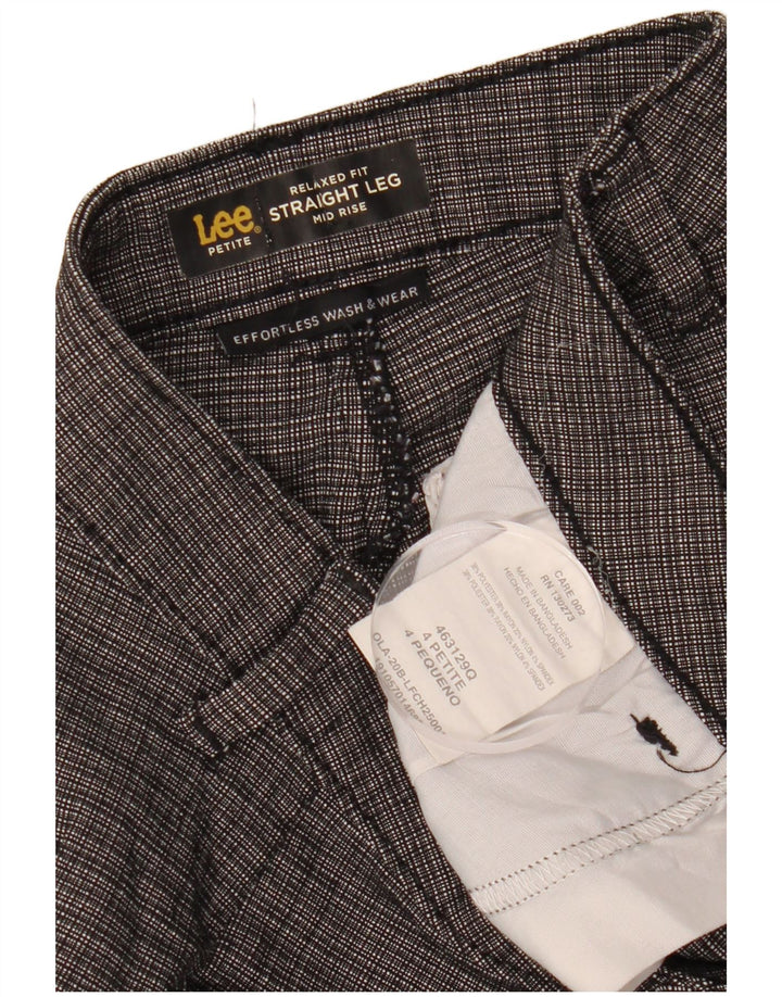 LEE Womens Mid Rise Straight Casual Trousers W30 L28 Grey Check