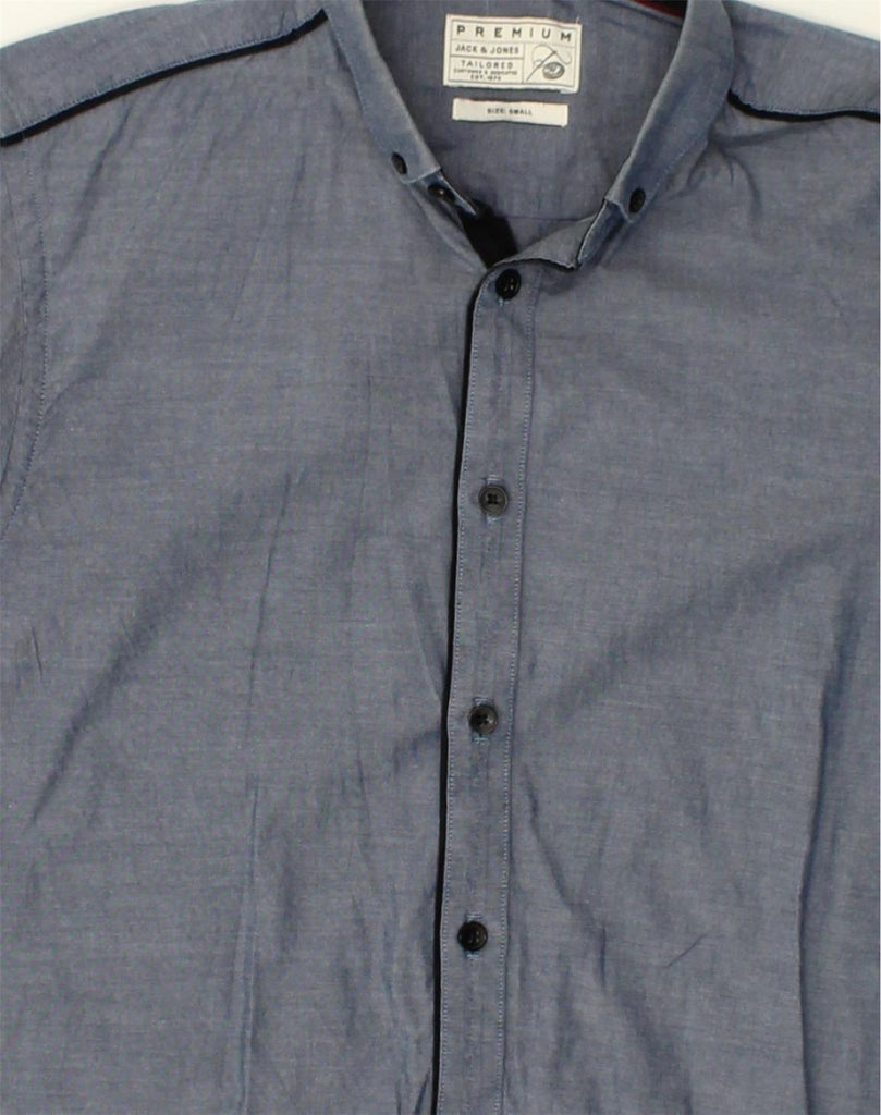 JACK & JONES Mens Premium Shirt Small Grey Cotton | Vintage Jack & Jones | Thrift | Second-Hand Jack & Jones | Used Clothing | Messina Hembry 