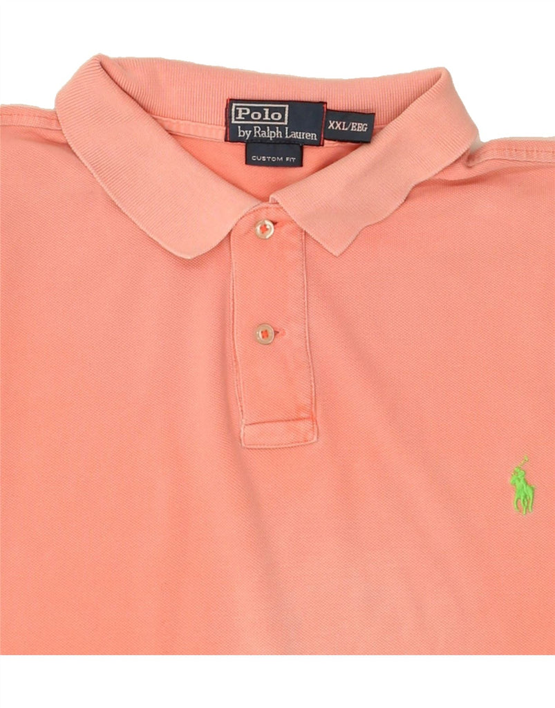 POLO RALPH LAUREN Mens Custom Fit Polo Shirt 2XL Pink Cotton Vintage Polo Ralph Lauren and Second-Hand Polo Ralph Lauren from Messina Hembry 