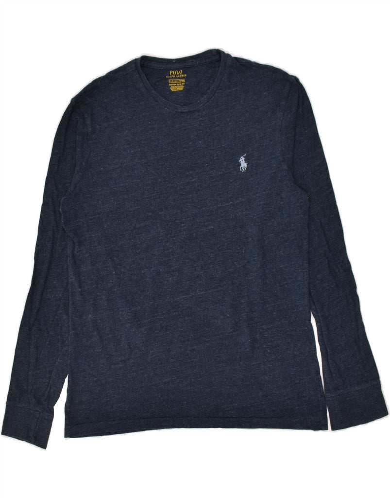 POLO RALPH LAUREN Mens Custom Slim Fit Top Long Sleeve Small Navy Blue | Vintage Polo Ralph Lauren | Thrift | Second-Hand Polo Ralph Lauren | Used Clothing | Messina Hembry 