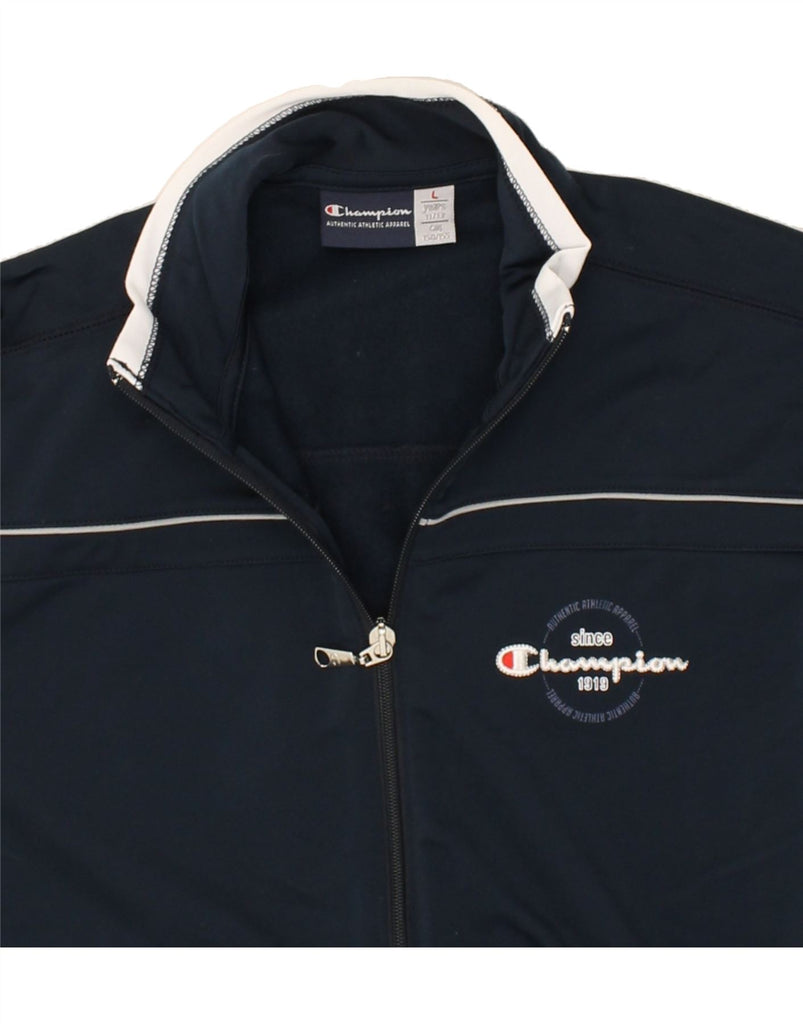 CHAMPION Boys Graphic Tracksuit Top Jacket 11-12 Years Large Navy Blue | Vintage Champion | Thrift | Second-Hand Champion | Used Clothing | Messina Hembry 