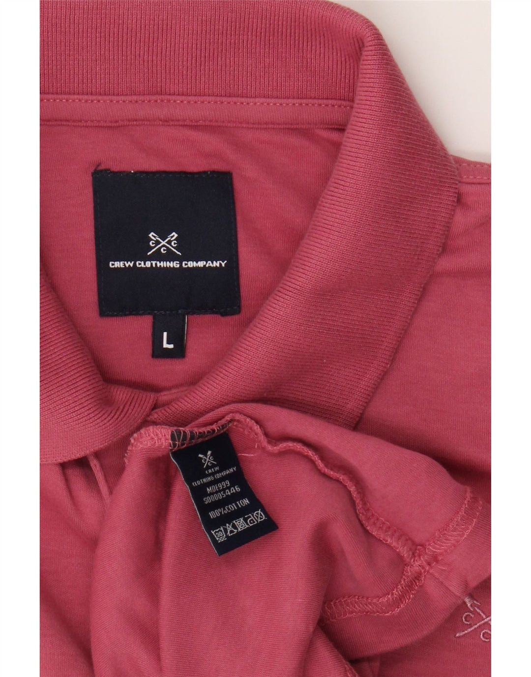 CREW CLOTHING Mens Polo Shirt Large Pink Cotton Vintage Crew Clothing and Second-Hand Crew Clothing from Messina Hembry 