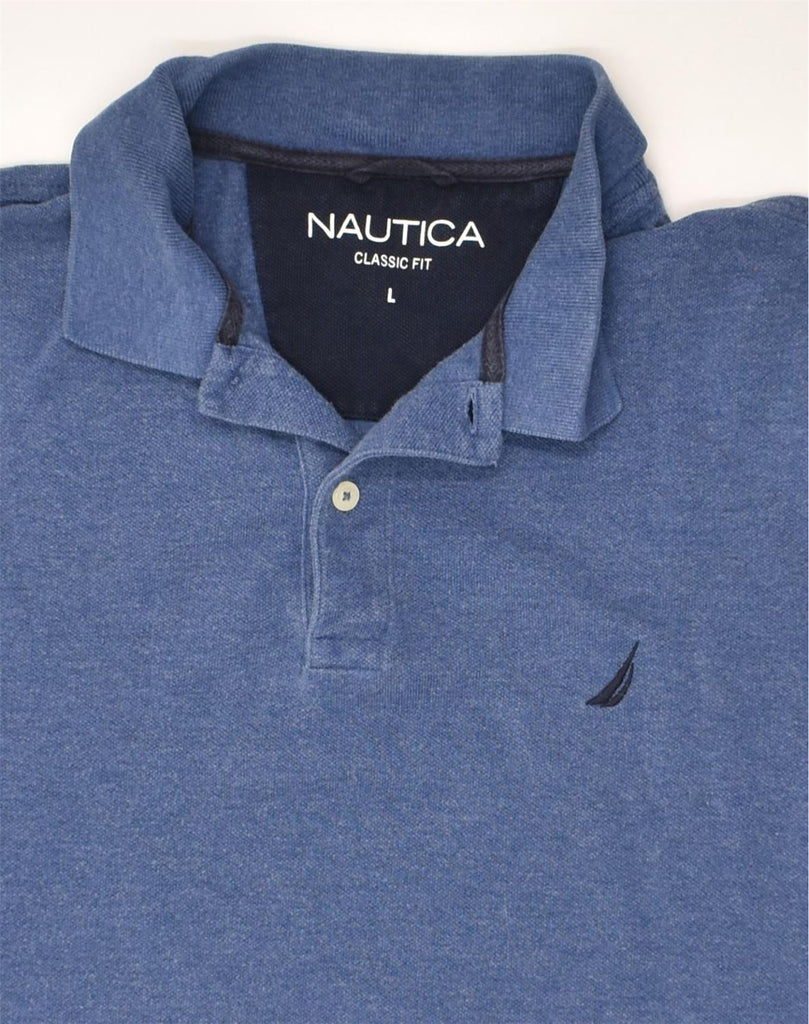 NAUTICA Mens Classic Fit Polo Shirt Large Navy Blue Cotton | Vintage Nautica | Thrift | Second-Hand Nautica | Used Clothing | Messina Hembry 