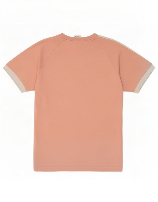 Adidas Mens T-Shirt Top Small Pink Colourblock Cotton