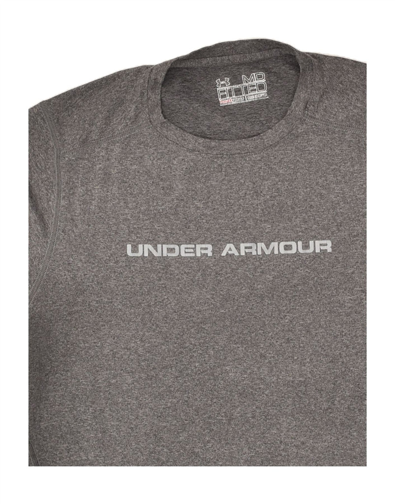 UNDER ARMOUR Mens Heat Gear Graphic T-Shirt Top Medium Grey | Vintage Under Armour | Thrift | Second-Hand Under Armour | Used Clothing | Messina Hembry 
