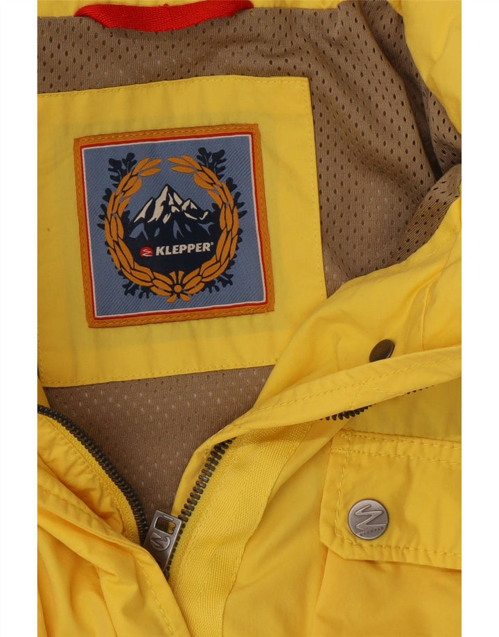 KLEPPER Womens Hooded Rain Jacket UK 16 Large Yellow