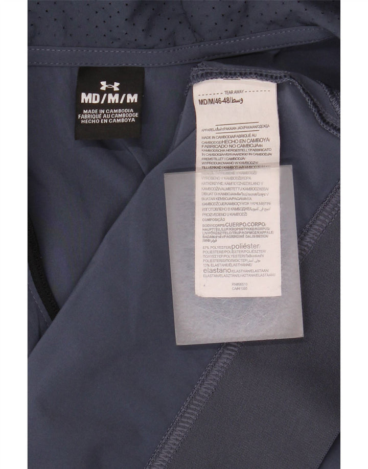 Under Armour Mens Zip Hoodie Sweater Medium Navy Blue Polyester