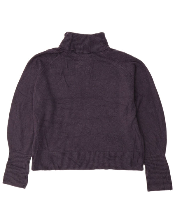 Marks & Spencer Womens Roll Neck Jumper Sweater UK 16 Large Navy Blue