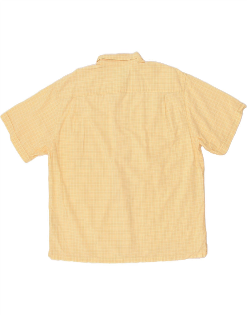 EDDIE BAUER Mens Short Sleeve Shirt XL Yellow Check Cotton | Vintage Eddie Bauer | Thrift | Second-Hand Eddie Bauer | Used Clothing | Messina Hembry 