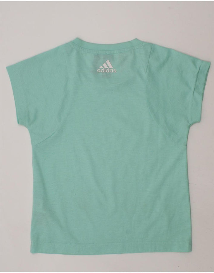 ADIDAS Girls T-Shirt Top 7-8 Years Blue Polyester Vintage Adidas and Second-Hand Adidas from Messina Hembry 