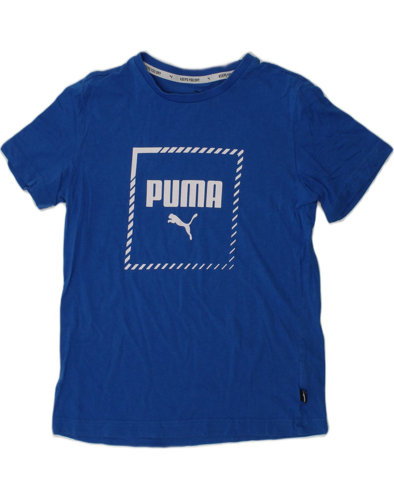 PUMA Boys Graphic T-Shirt Top 11-12 Years Blue Cotton | Vintage Puma | Thrift | Second-Hand Puma | Used Clothing | Messina Hembry 