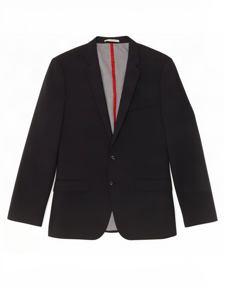 Zara Mens 2 Button Blazer Jacket UK 38 Medium Grey Polyester