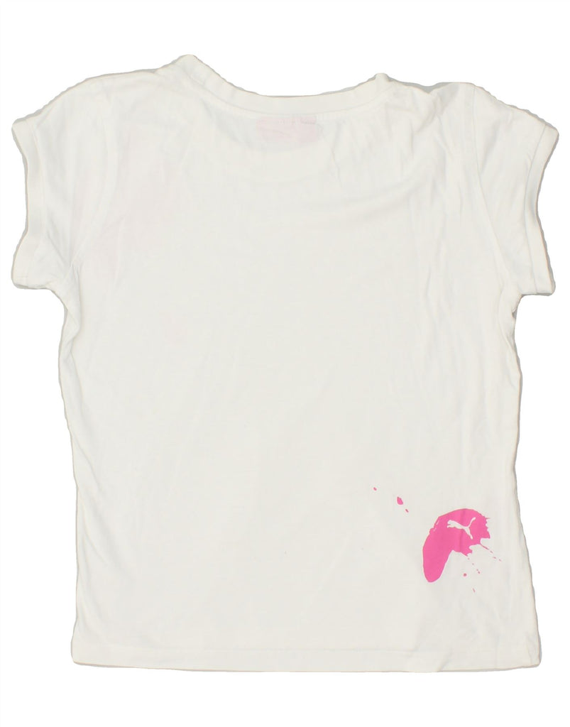 PUMA Womens T-Shirt Top UK 12 Medium White | Vintage Puma | Thrift | Second-Hand Puma | Used Clothing | Messina Hembry 