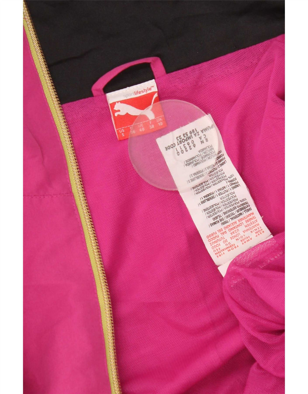 Puma Womens Tracksuit Top Jacket UK 10 Small Pink Polyester
