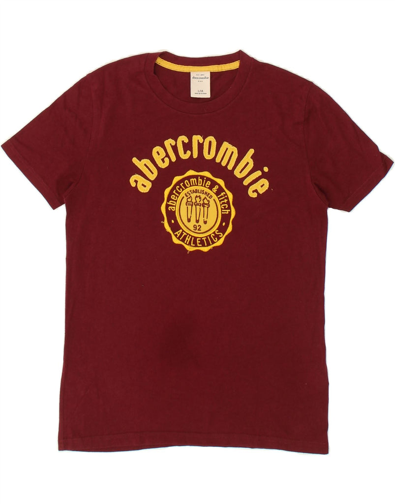 ABERCROMBIE & FITCH Boys Graphic T-Shirt Top 13-14 Years Large Burgundy | Vintage Abercrombie & Fitch | Thrift | Second-Hand Abercrombie & Fitch | Used Clothing | Messina Hembry 