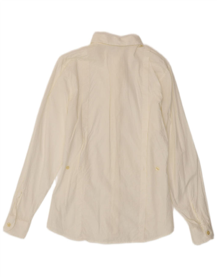 Benetton Womens Shirt IT 42 Medium White Cotton