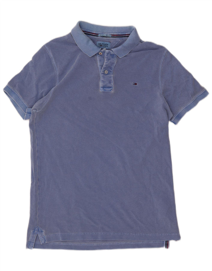 Tommy Hilfiger Mens Polo Shirt Medium Blue Cotton