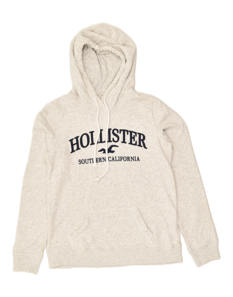 HOLLISTER Womens Graphic Hoodie Jumper UK 10 Small Grey Cotton | Vintage Hollister | Thrift | Second-Hand Hollister | Used Clothing | Messina Hembry 