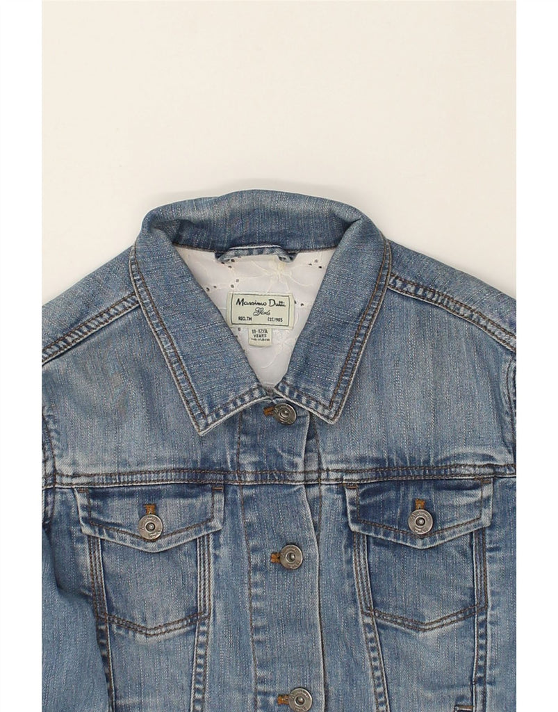 MASSIMO DUTTI Girls Denim Jacket 11-12 Years Blue Cotton | Vintage Massimo Dutti | Thrift | Second-Hand Massimo Dutti | Used Clothing | Messina Hembry 