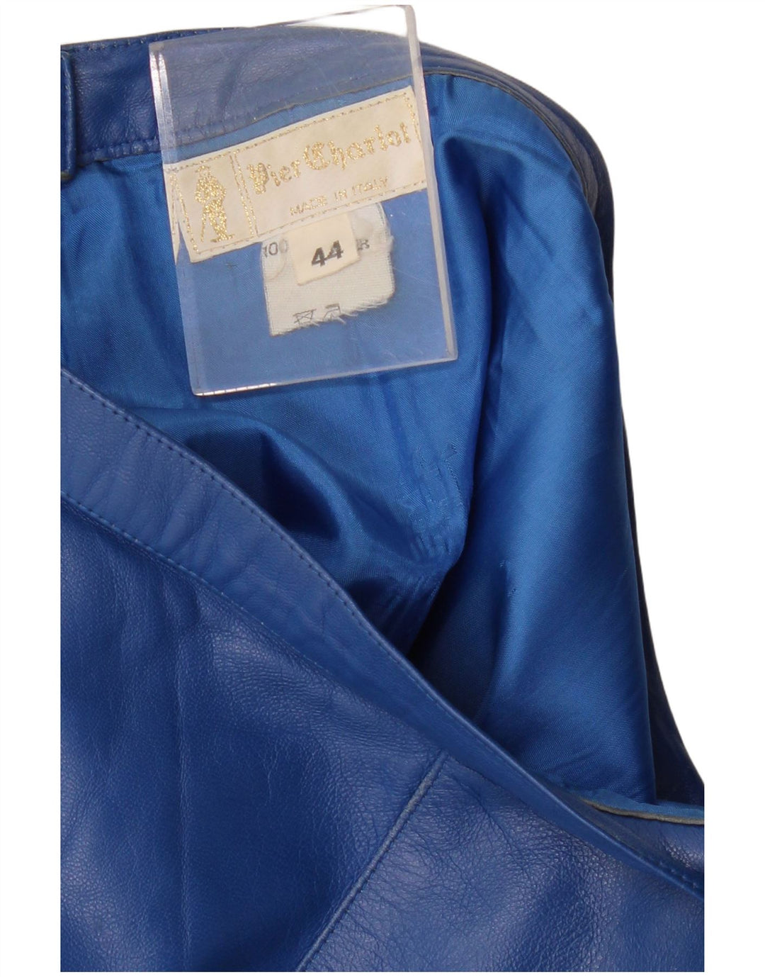 VINTAGE Womens Leather Skirt IT 44 Medium W28 Blue Leather