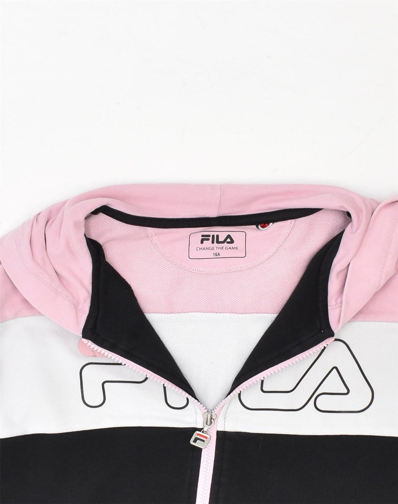 FILA Boys Graphic Zip Hoodie Sweater 15-16 Years Multicoloured Cotton | Vintage Fila | Thrift | Second-Hand Fila | Used Clothing | Messina Hembry 