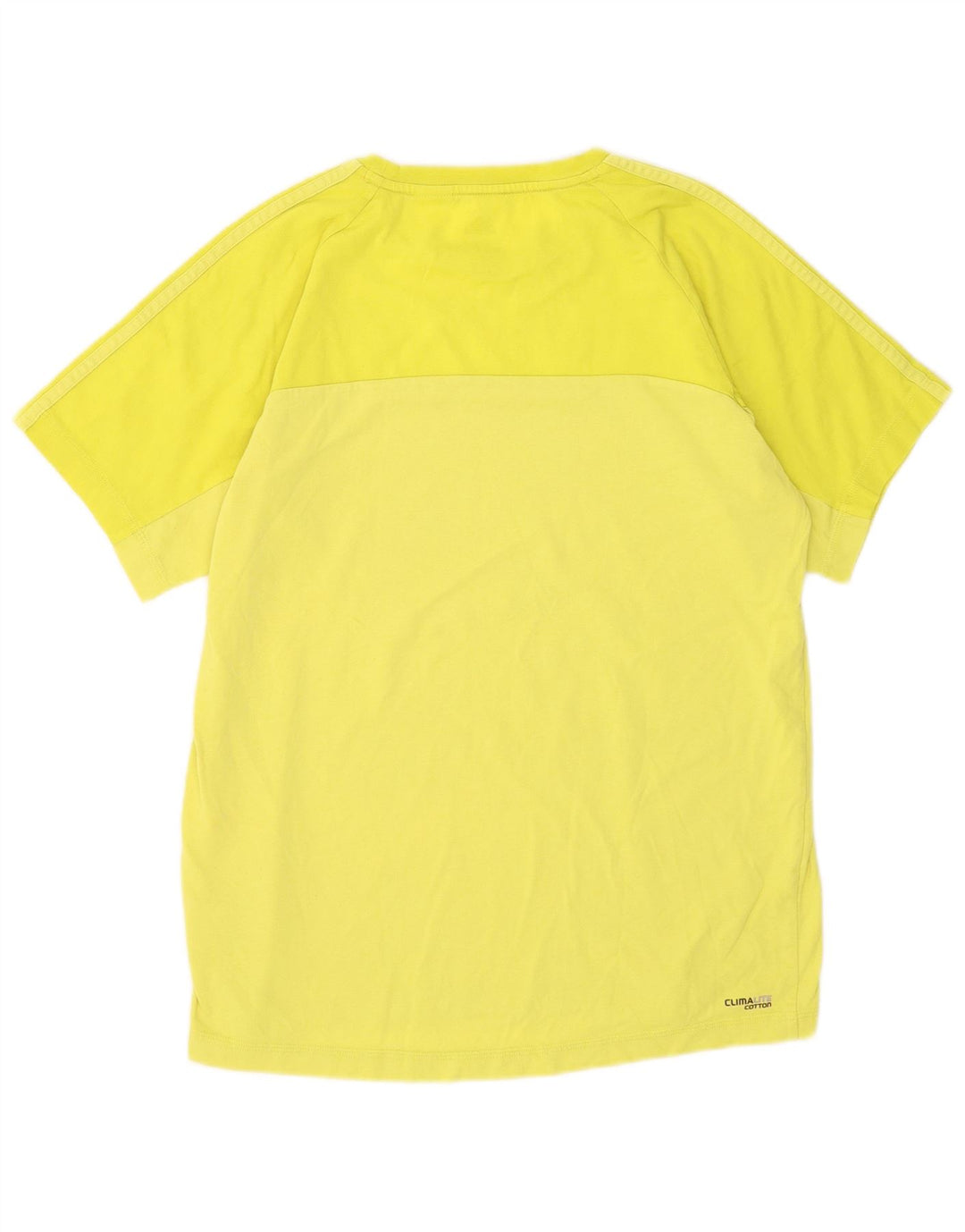 Adidas Mens Climalite T-Shirt Top Medium Yellow Cotton
