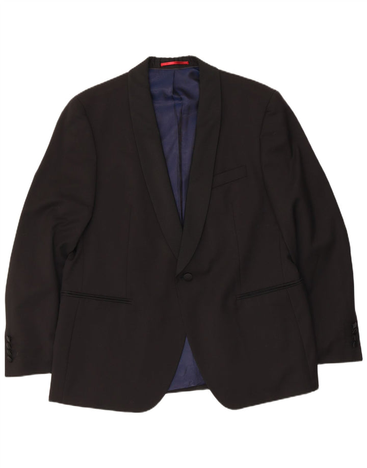 Pierre Cardin Mens 1 Button Blazer Jacket UK 40 Large Black Virgin Wool