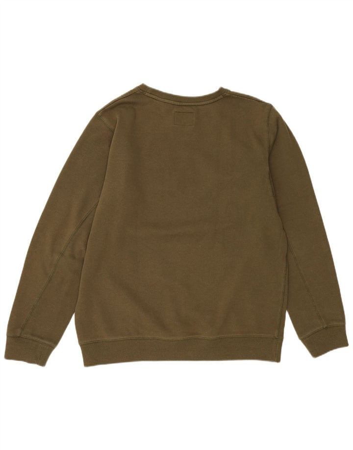 O'NEILL Mens Slim Fit Graphic Sweatshirt Jumper Large Khaki Cotton