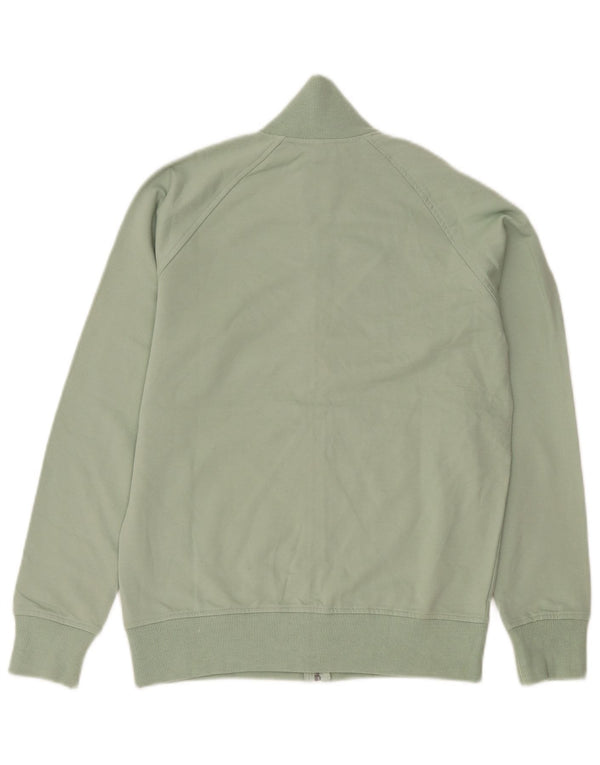 Asics Womens Tracksuit Top Jacket UK 14 Medium Green Cotton