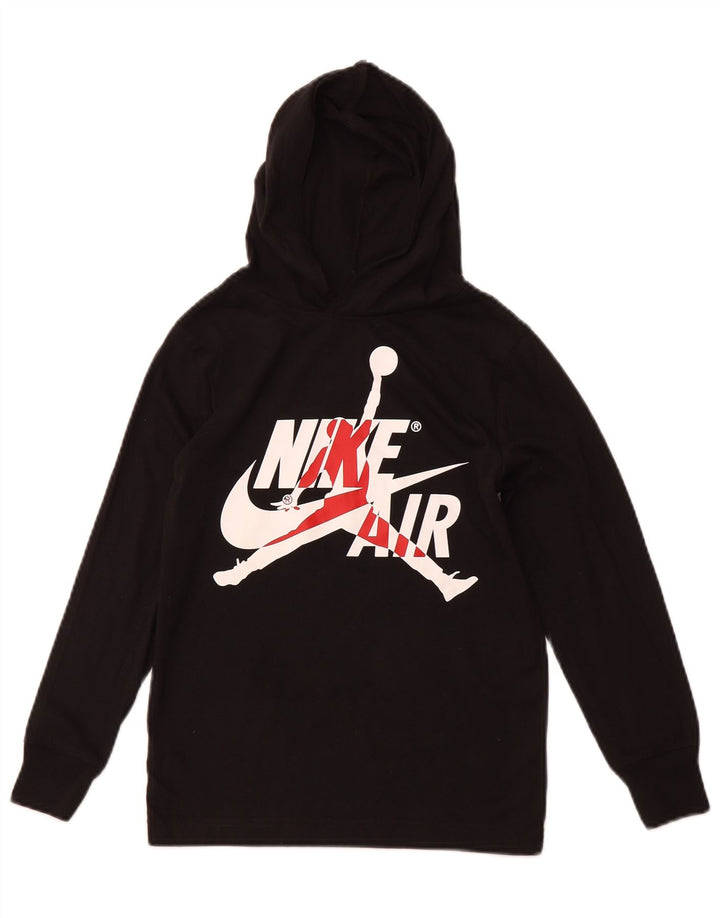 NIKE Boys Graphic Hoodie Jumper 8-9 Years Small  Black Cotton