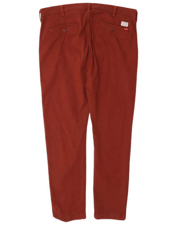 Levi's Mens Slim Tapered Chino Trousers W38 L32 Burgundy Cotton