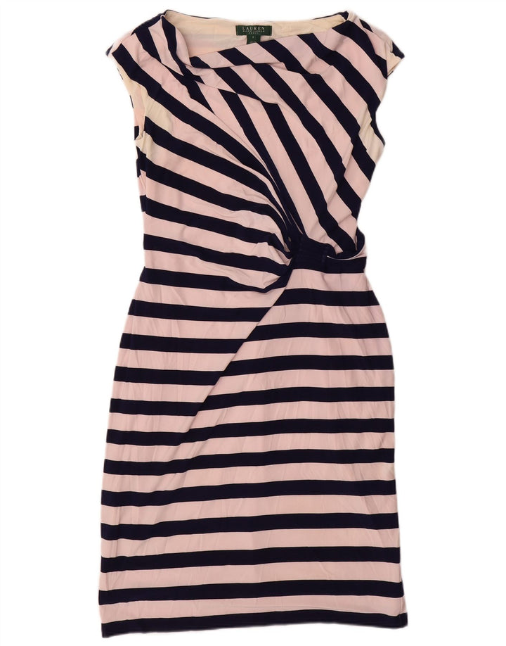 Ralph Lauren Womens Sleeveless Sheath Dress US 8 Medium White Striped