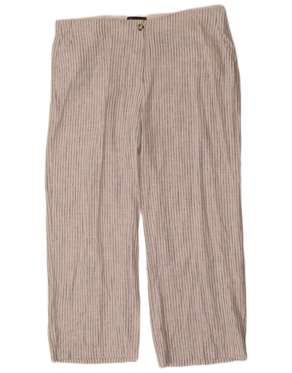Marks & Spencer Womens Chino Trousers UK 22 3XL W44 L30 White Striped