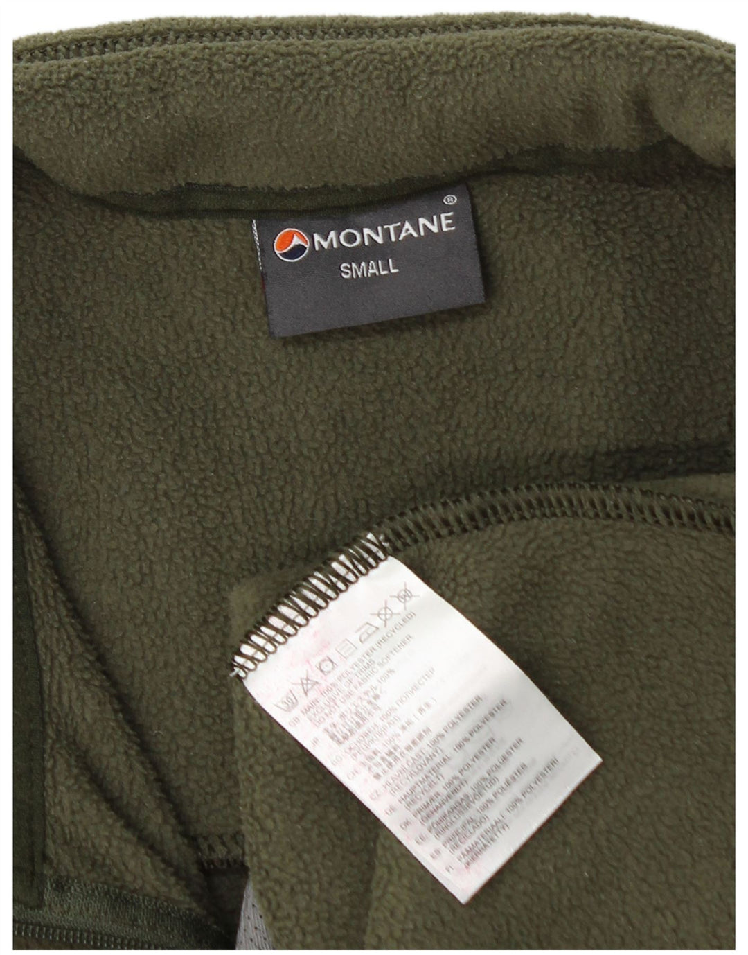 Montane Mens Fleece Jacket UK 36 Small Khaki Polyester