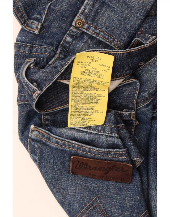 Wrangler Mens Texas Straight Jeans W36 L34 Blue Cotton