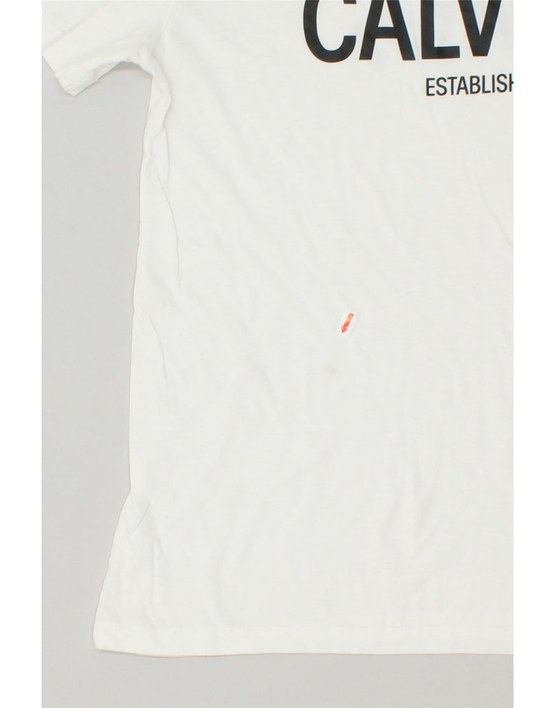 CALVIN KLEIN Boys Graphic T-Shirt Top 13-14 Years White Cotton | Vintage Calvin Klein | Thrift | Second-Hand Calvin Klein | Used Clothing | Messina Hembry 