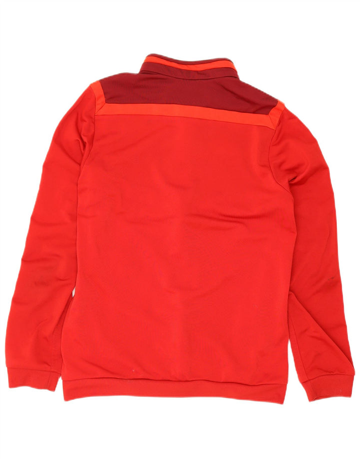 Adidas Boys Tracksuit Top Jacket 11-12 Years Red Colourblock Polyester