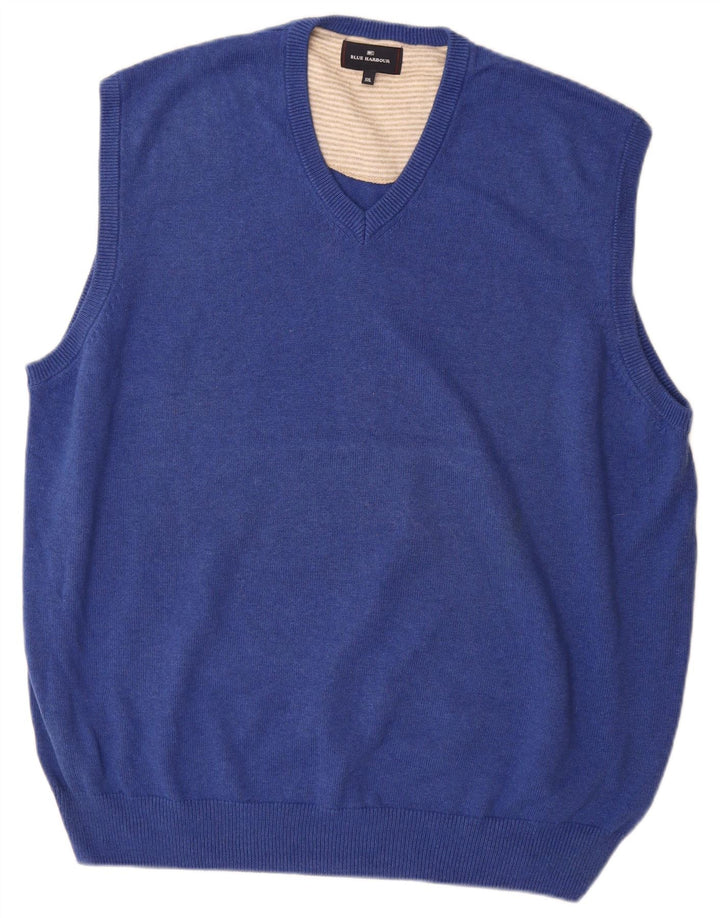 Marks & Spencer Mens Blue Harbour Vest Tank Top 2XL Blue Cotton