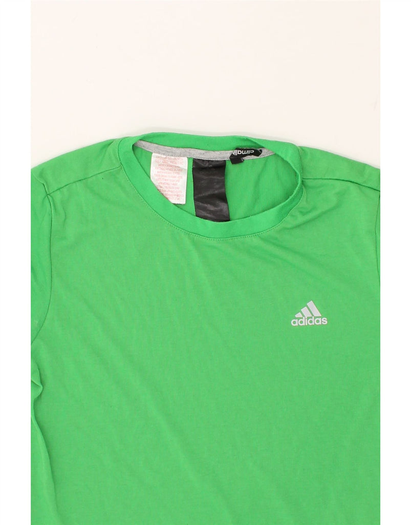 ADIDAS Boys Climalite Graphic T-Shirt Top 11-12 Years Green Polyester | Vintage Adidas | Thrift | Second-Hand Adidas | Used Clothing | Messina Hembry 