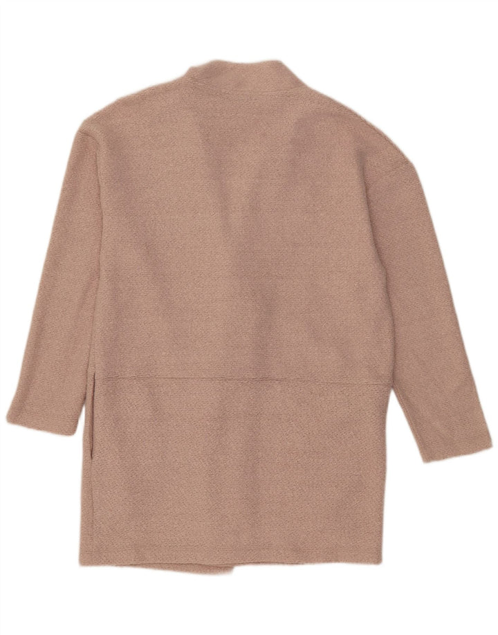 Marks & Spencer Womens Open Overcoat UK 14 Large Pink Polyester