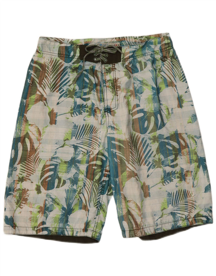 Fat Face Mens Swimming Shorts Large Green Floral Polyester