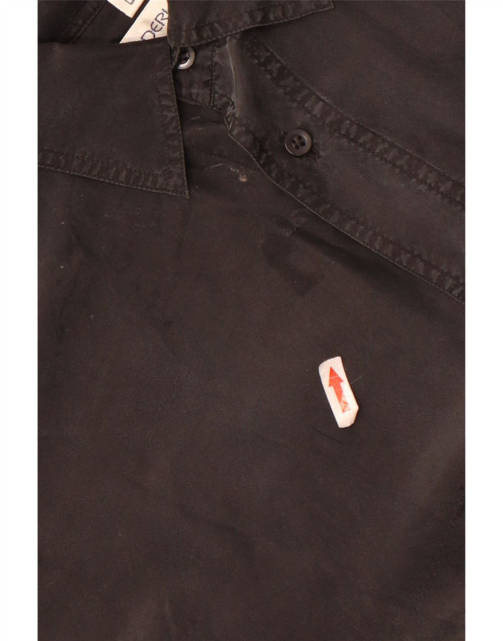 Vintage Mens Shirt Large Black Silk