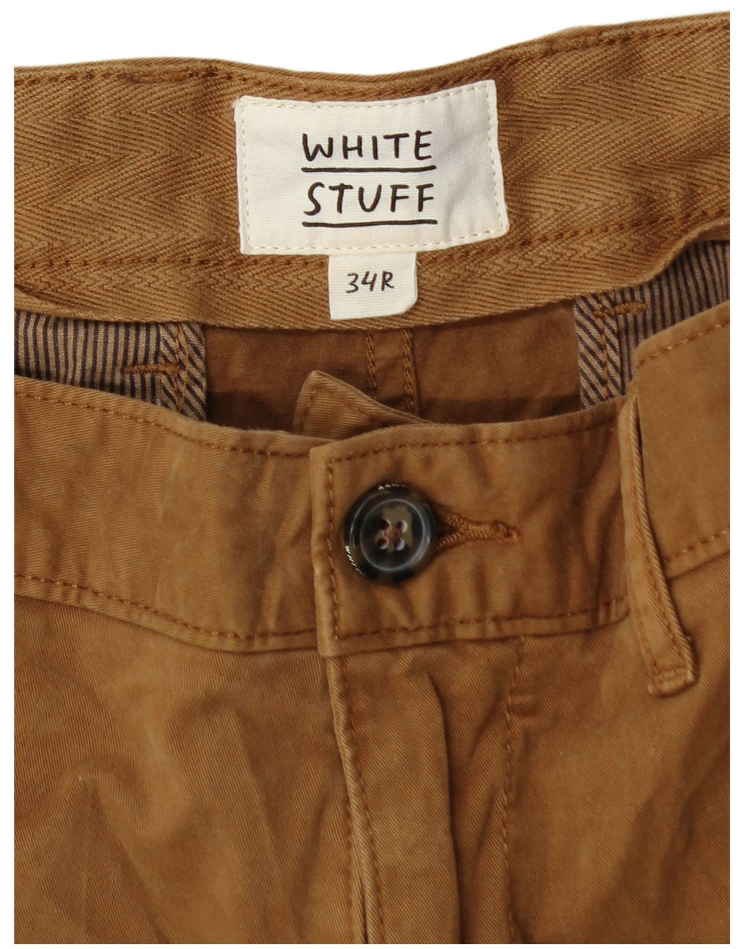 WHITE STUFF Mens Chino Shorts W34 Large Beige Cotton