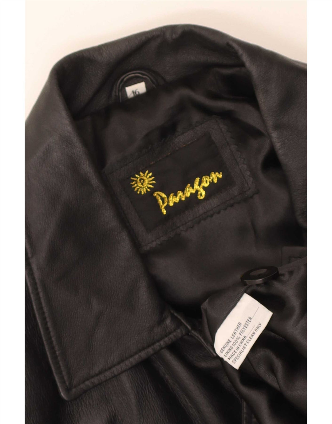 Paragon Mens Leather Jacket UK 16 Large Black