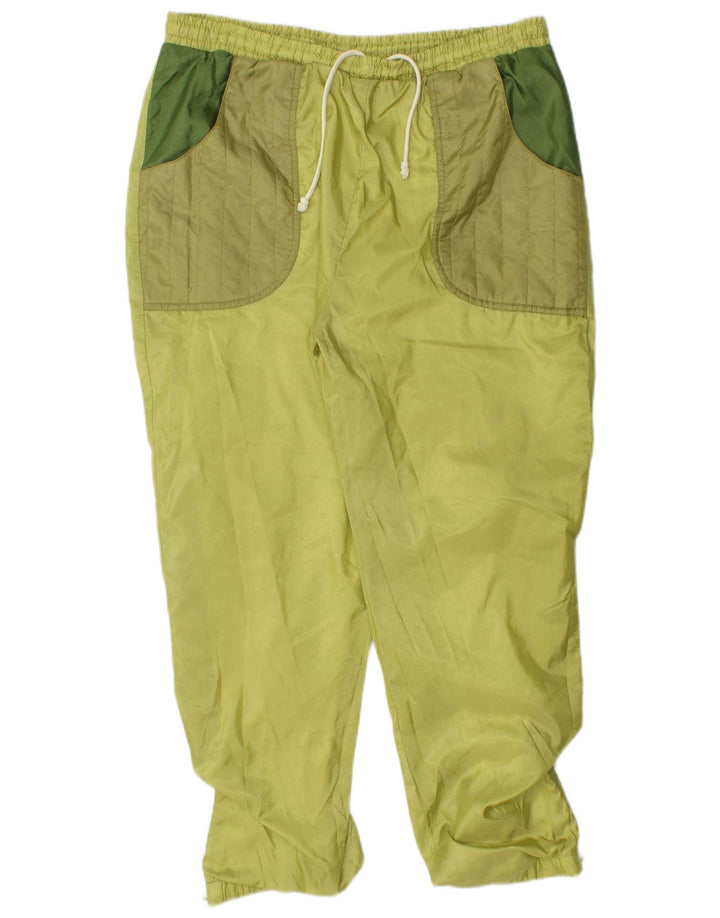 Vintage Mens Tracksuit Trousers Joggers Large  Green Colourblock