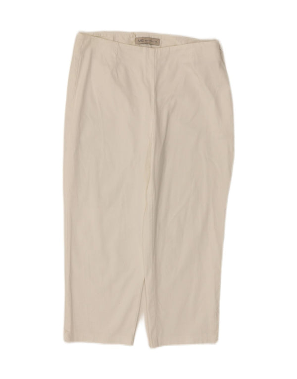 Marks & Spencer Womens Capri Trousers UK 10 Small W28 L20 White Cotton